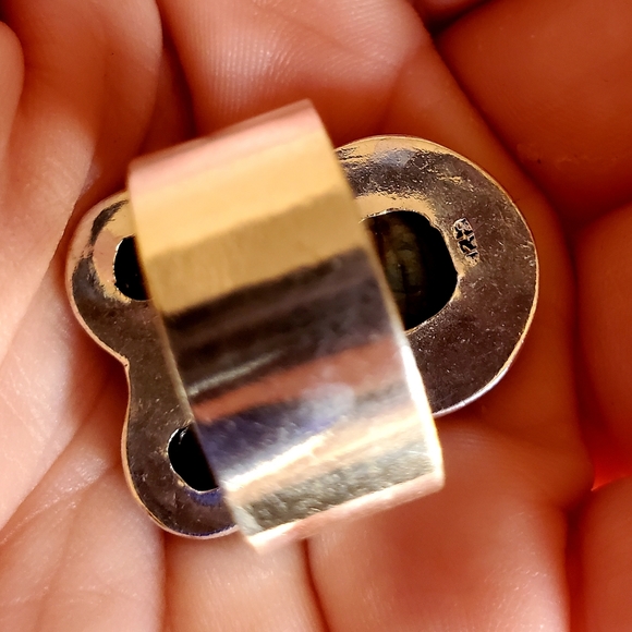 New Triple Labradorite 925 Silver Statement Ring. - Picture 5 of 15